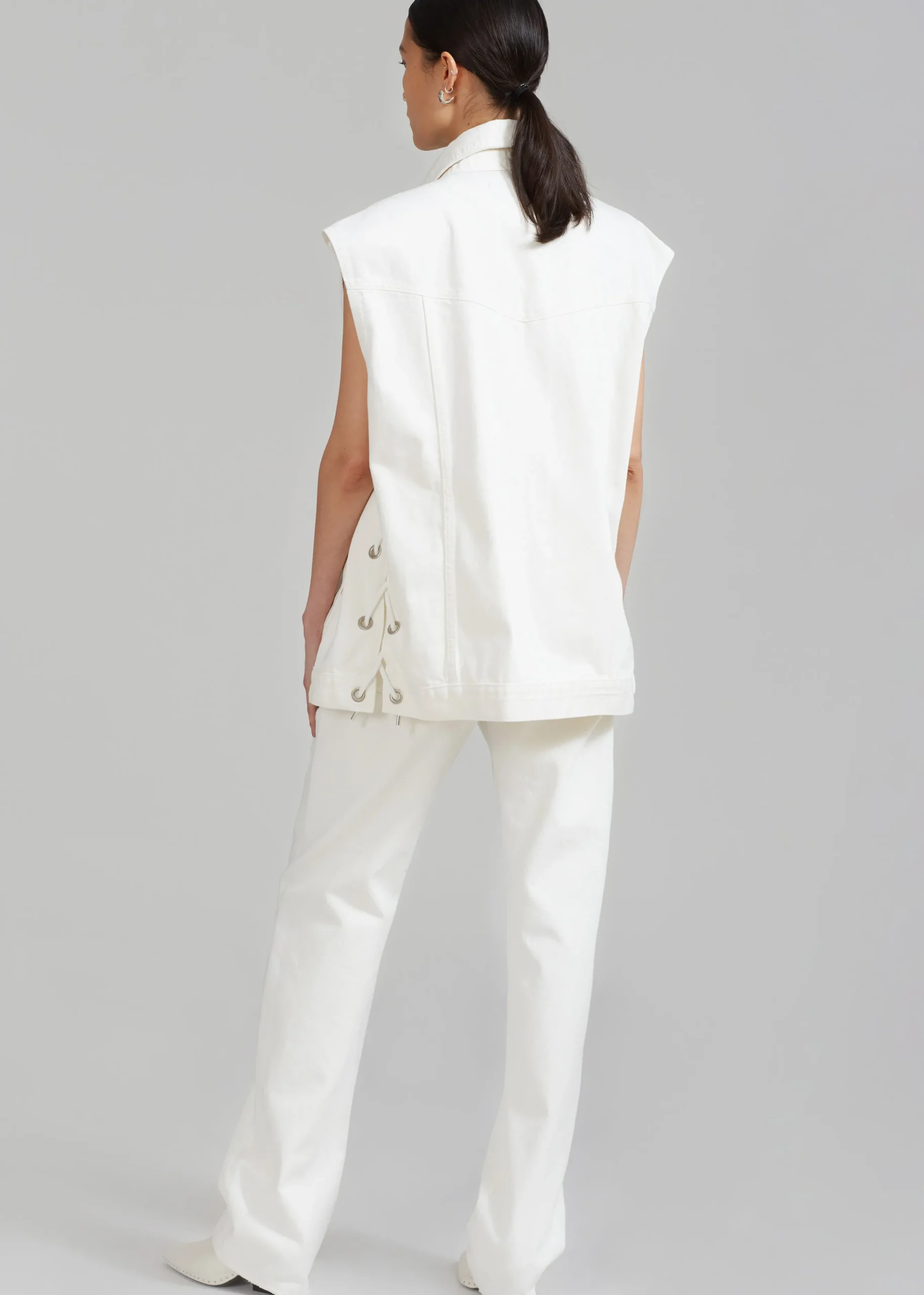 Ora Lace Up Denim Vest