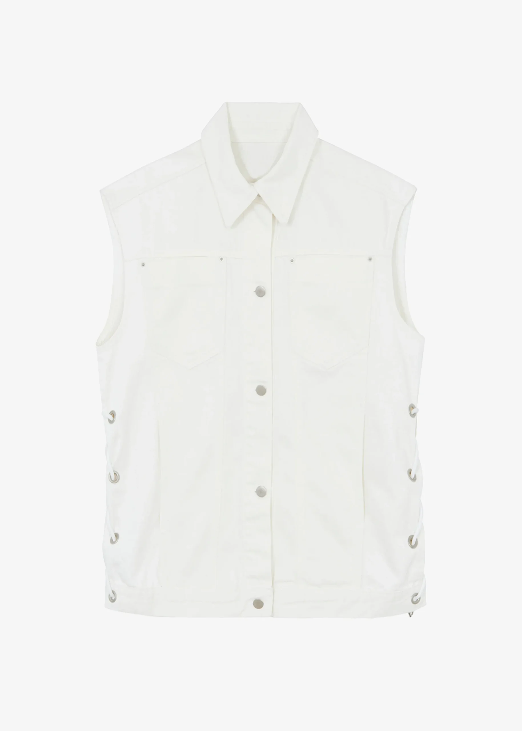 Ora Lace Up Denim Vest