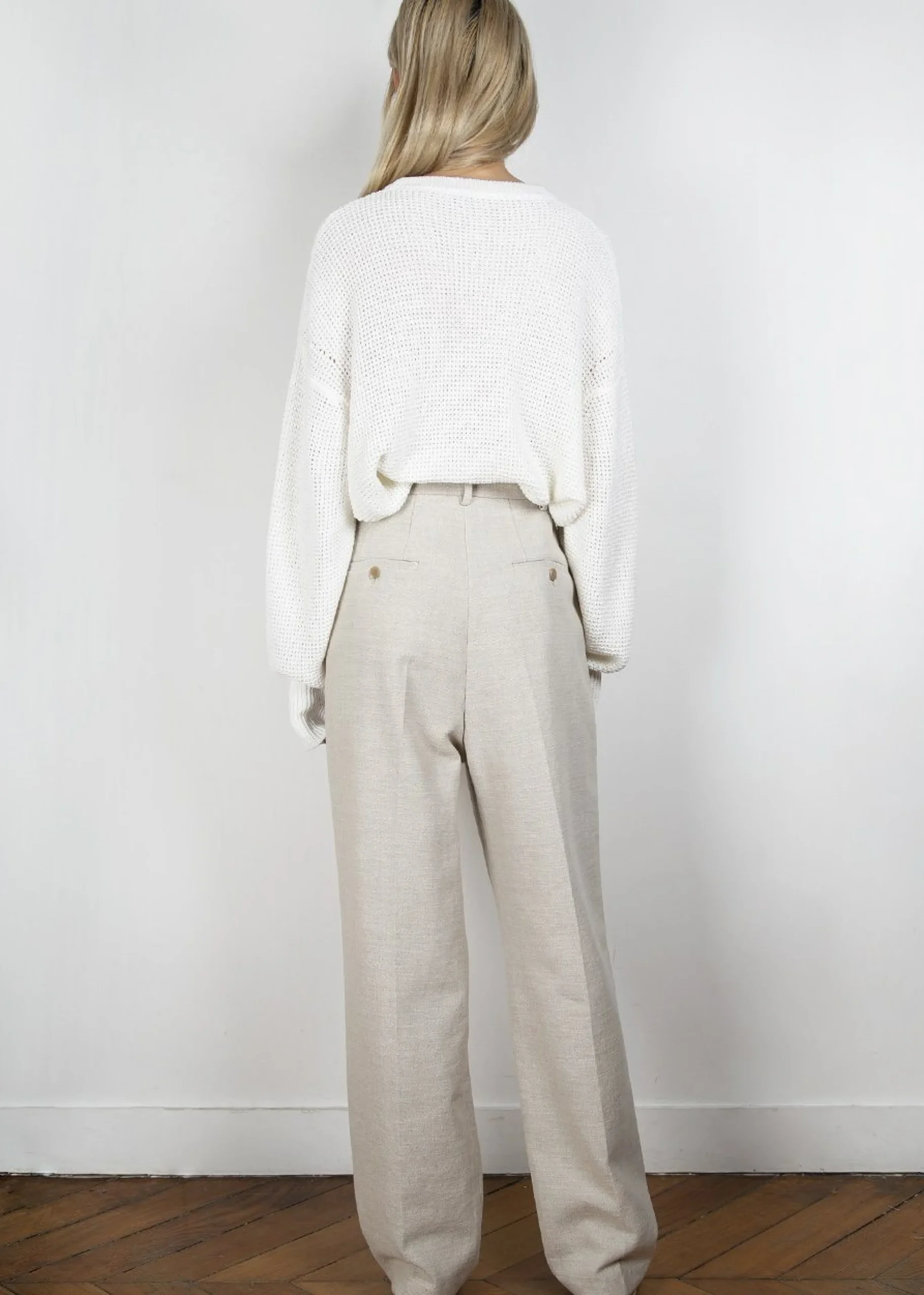 Pace Pleated Linen Blend Pants