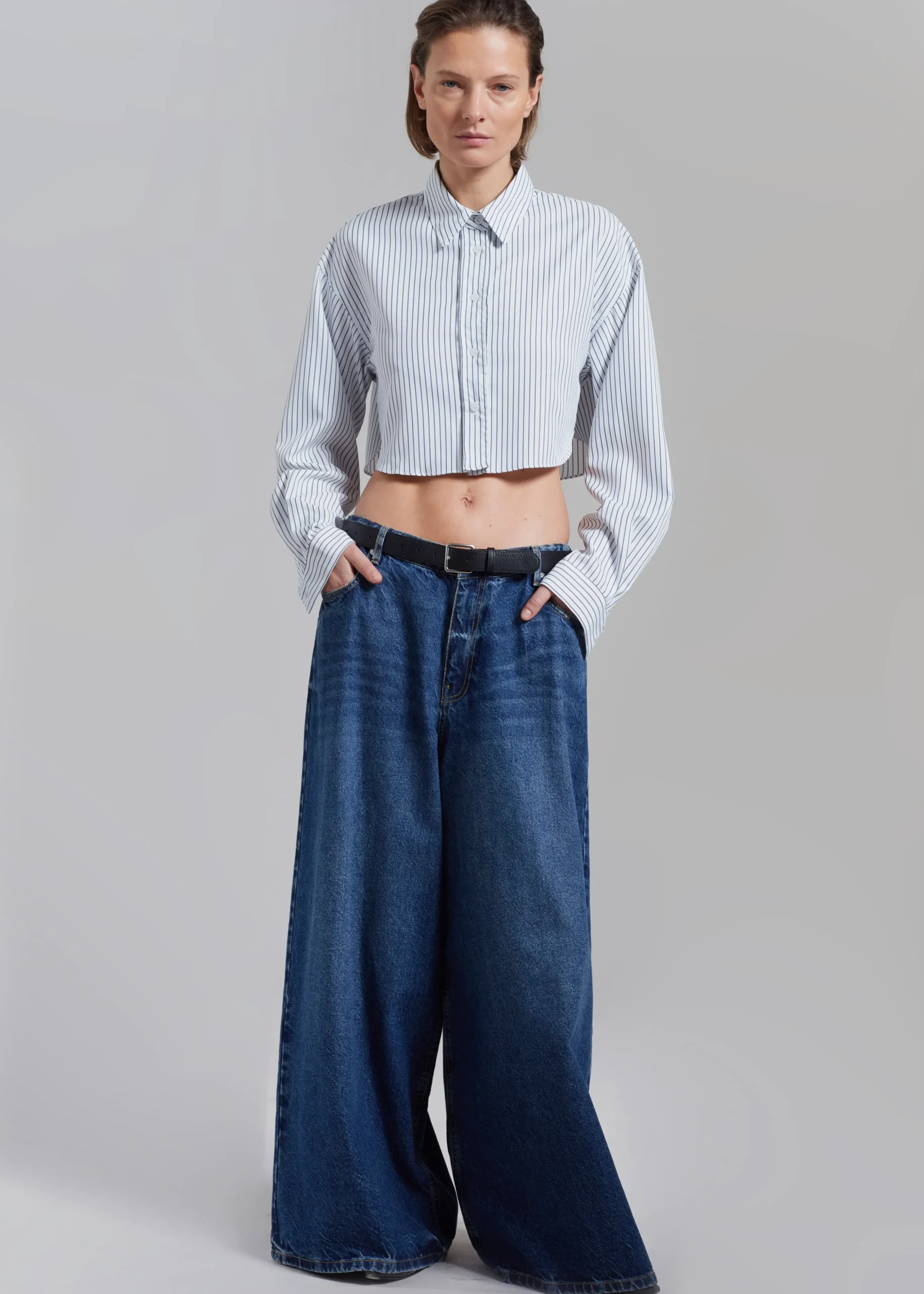 Palermo White Cropped Shirt
