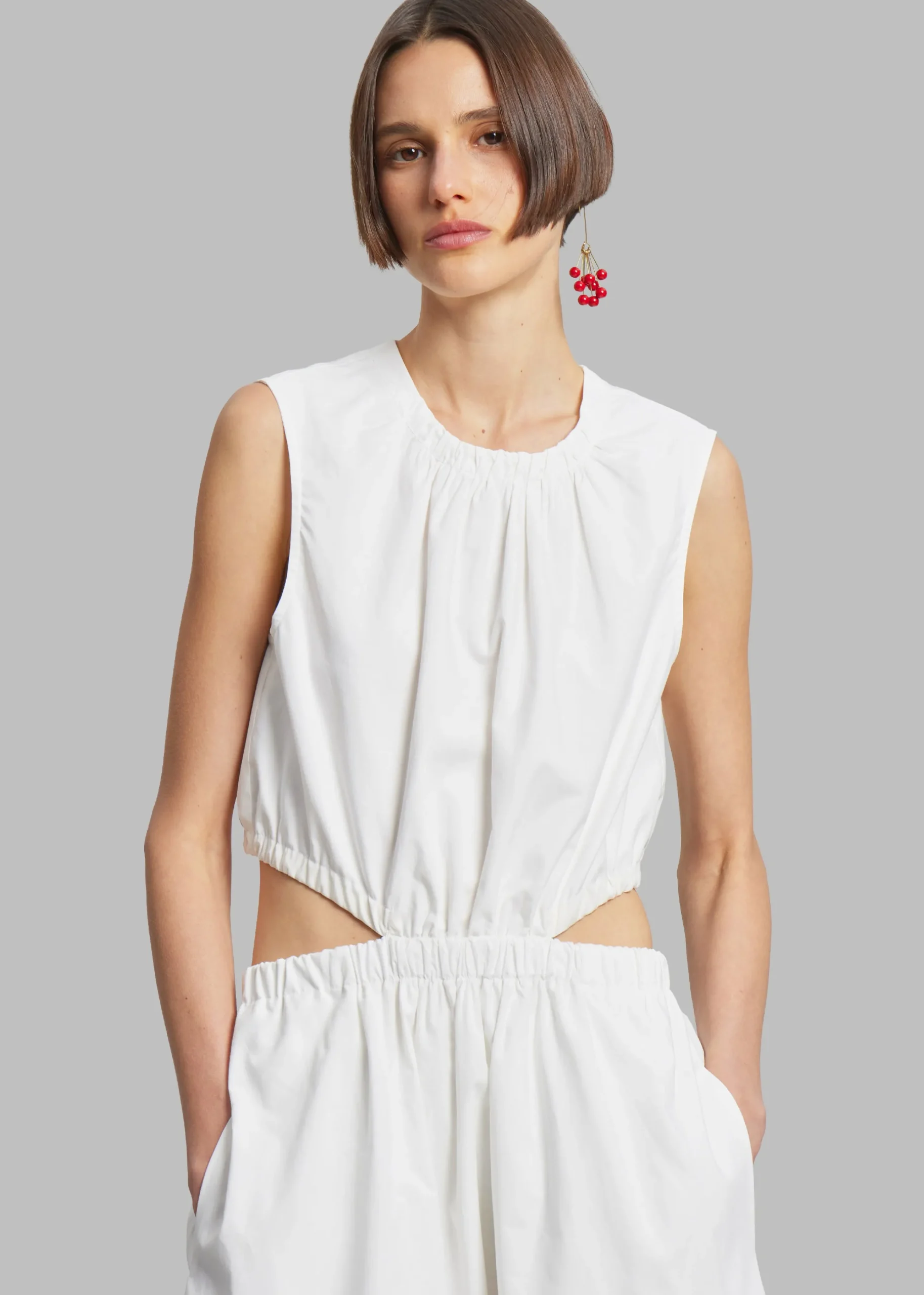 Proenza Schouler White Label Poplin Cutout Midi Dress