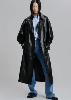 Reed Faux Leather Trench Coat
