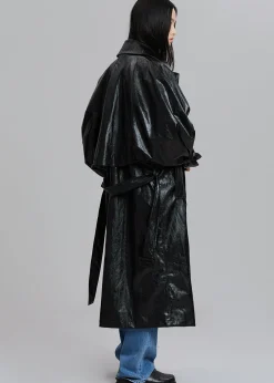 Reed Faux Leather Trench Coat
