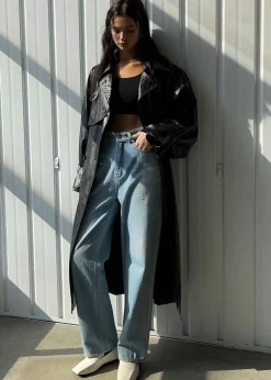 Reed Faux Leather Trench Coat