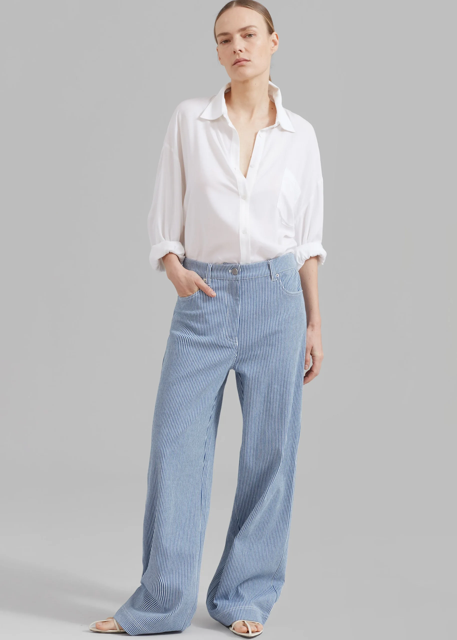 Remain Striped Canvas Wide Pants