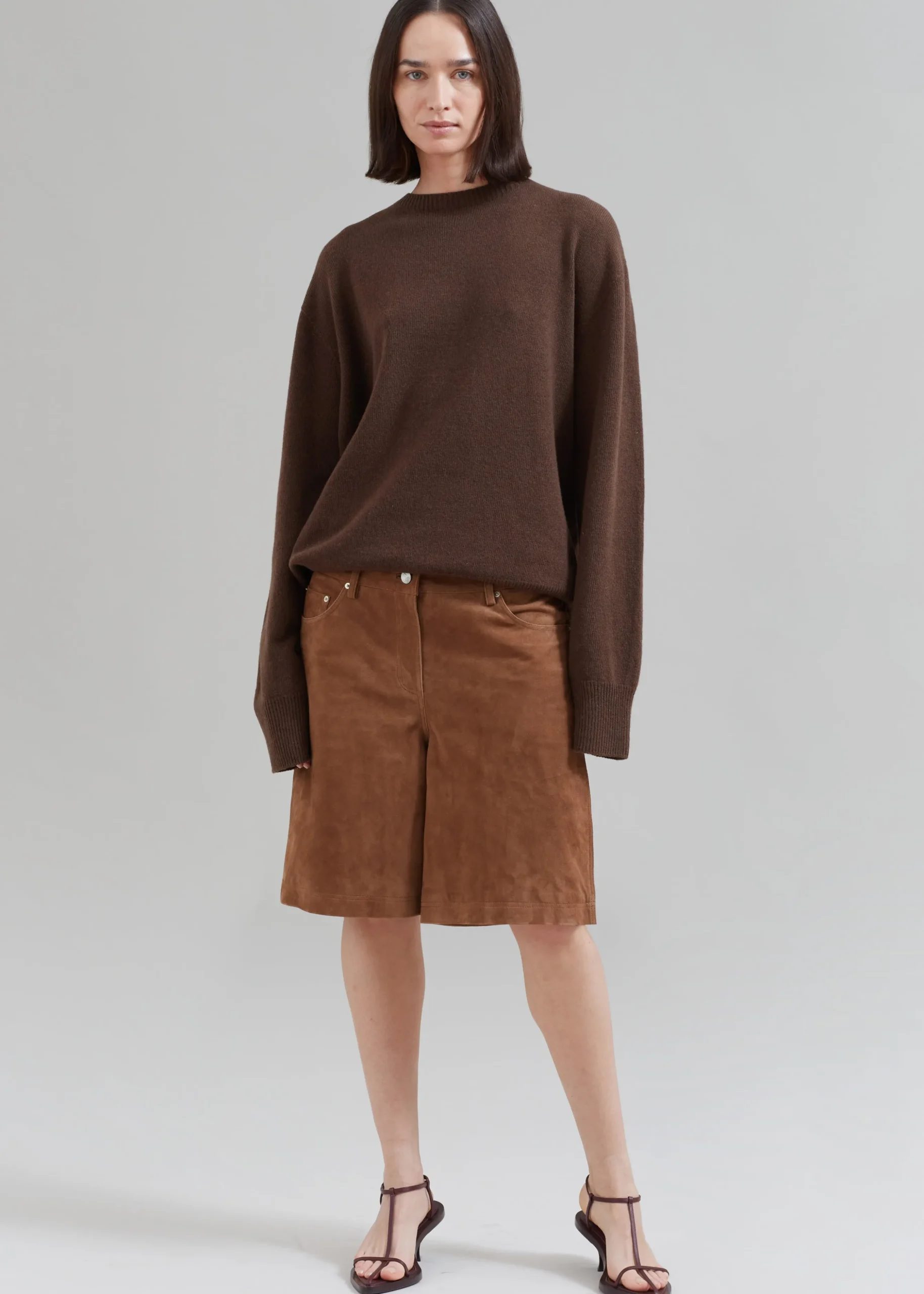 Remain Suede Bermuda Slit Shorts