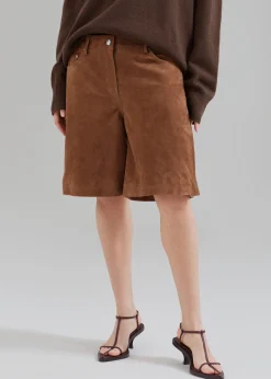 Remain Suede Bermuda Slit Shorts