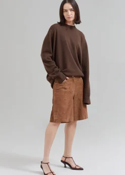 Remain Suede Bermuda Slit Shorts