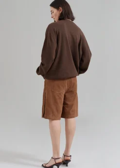 Remain Suede Bermuda Slit Shorts