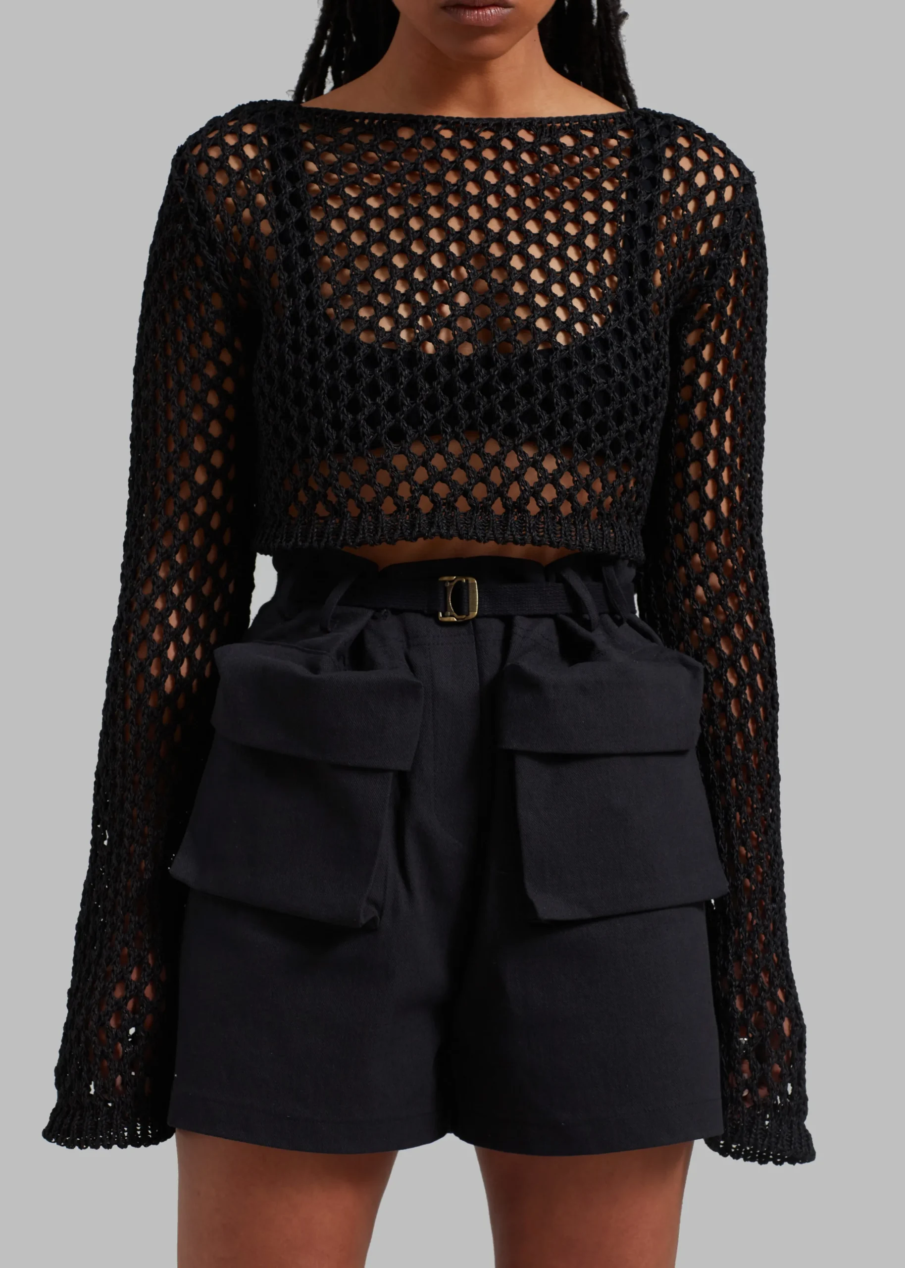 Safa Crochet Open-Knit Top