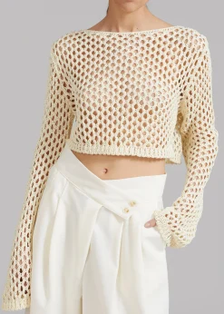 Safa Crochet Open-Knit Top