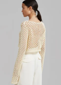Safa Crochet Open-Knit Top