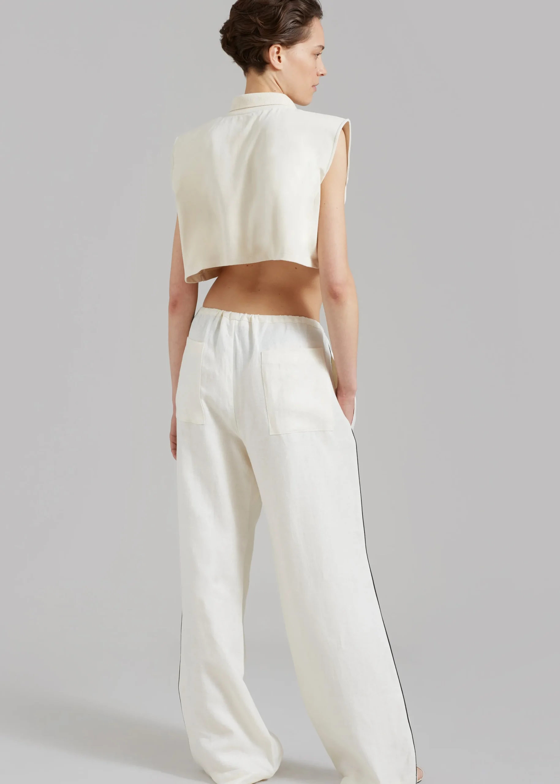 Serena Polo Padded Shoulders Boxy Top