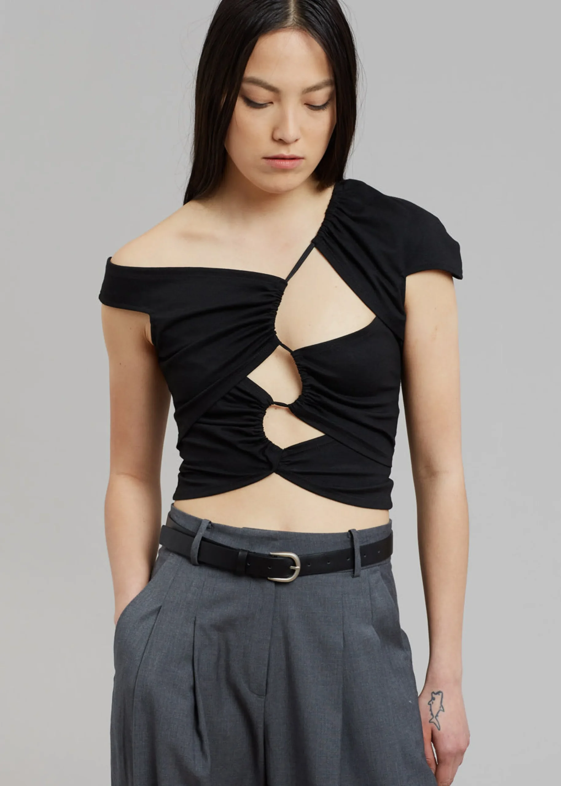 Sid Neigum Asymmetrical Cutout Tension Blouse
