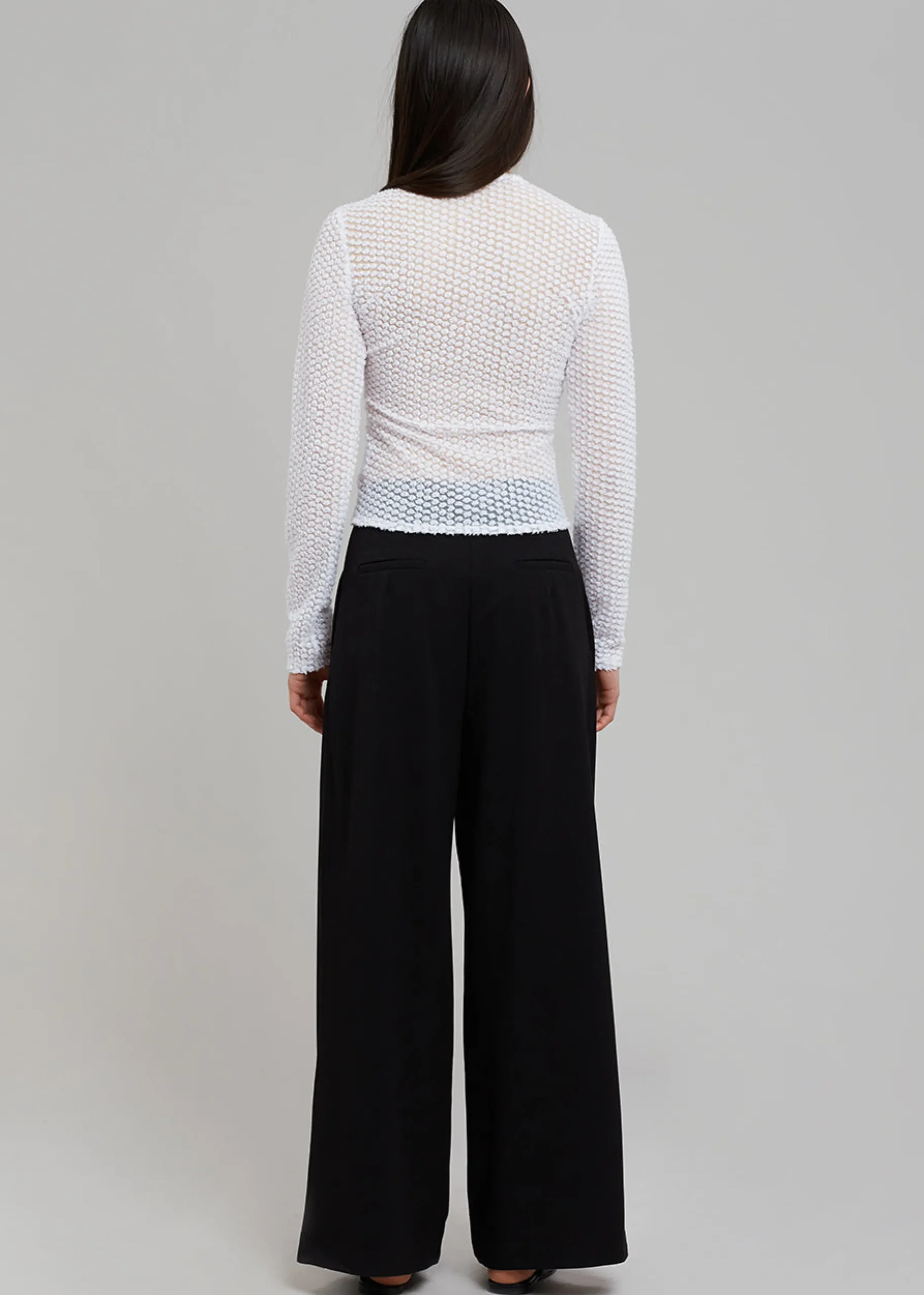 Sid Neigum Flocked Cutout Tension Blouse
