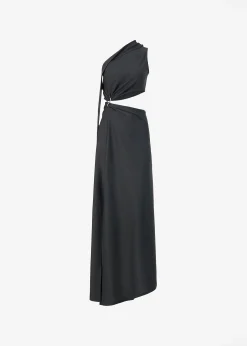 Sid Neigum Knit One-Shoulder Strap Dress W Hardware Detail