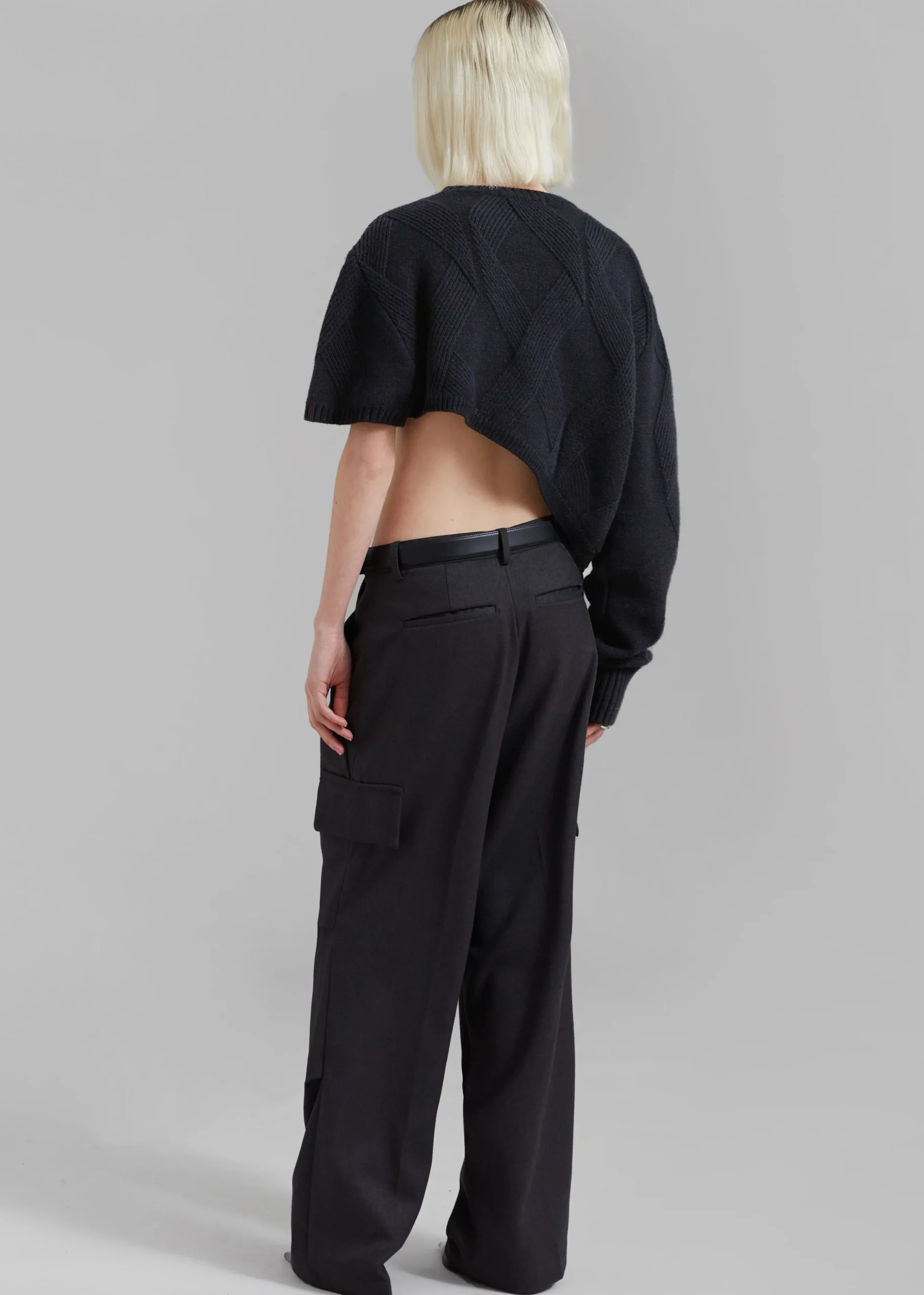 Soili Asymmetric Cropped Knit Top