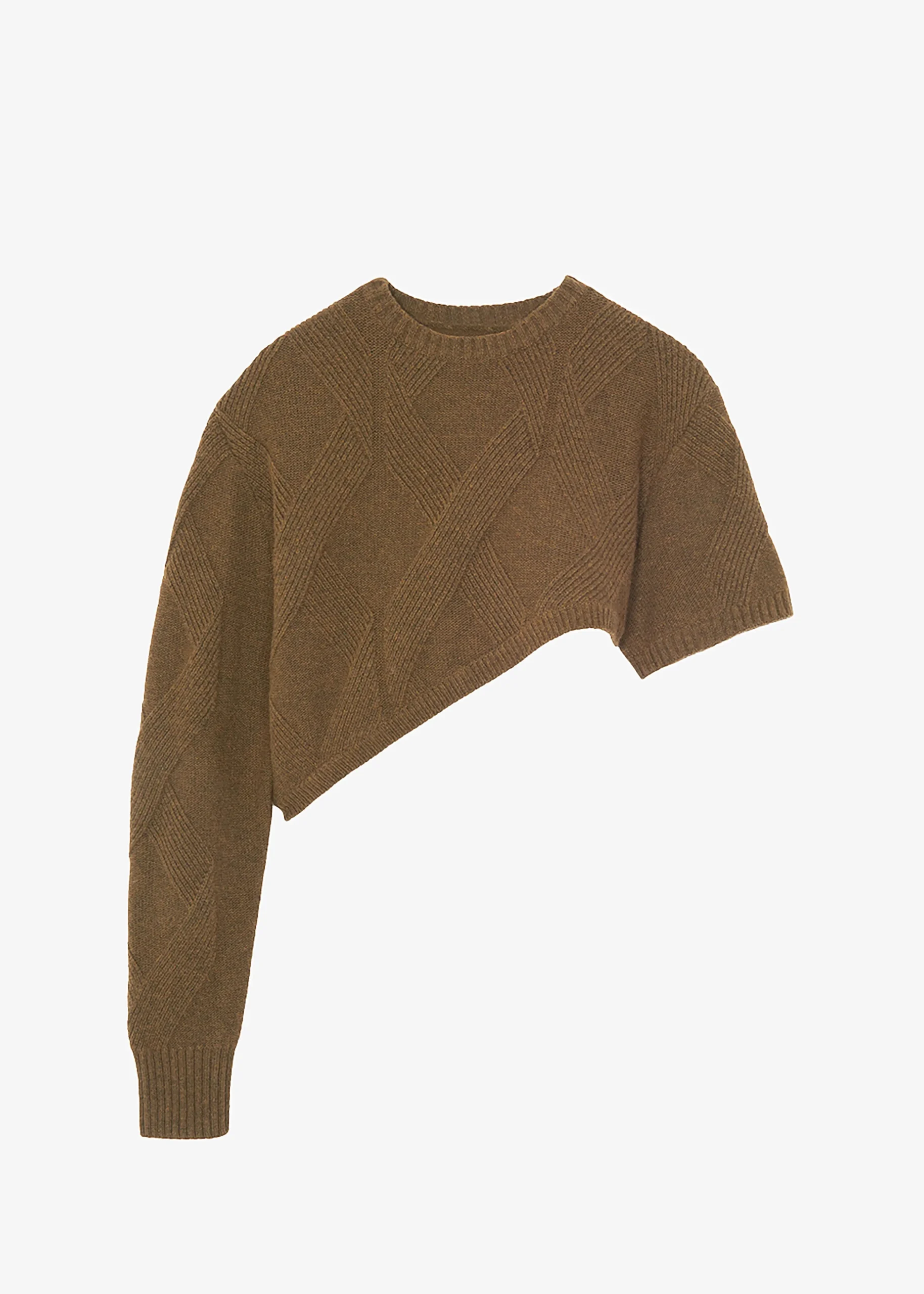 Soili Asymmetric Cropped Knit Top