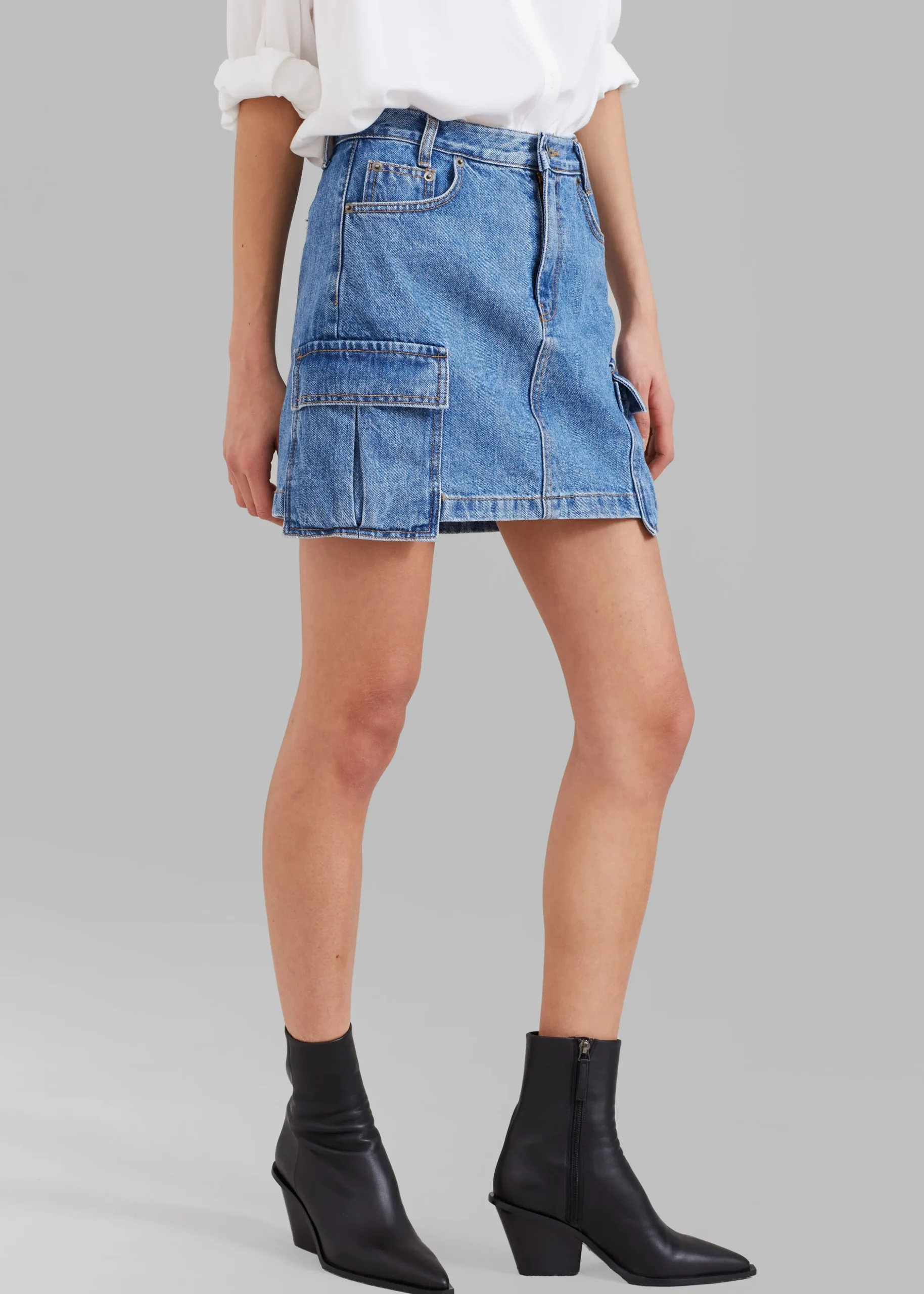 Taylor Denim Cargo Skirt
