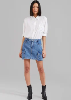 Taylor Denim Cargo Skirt