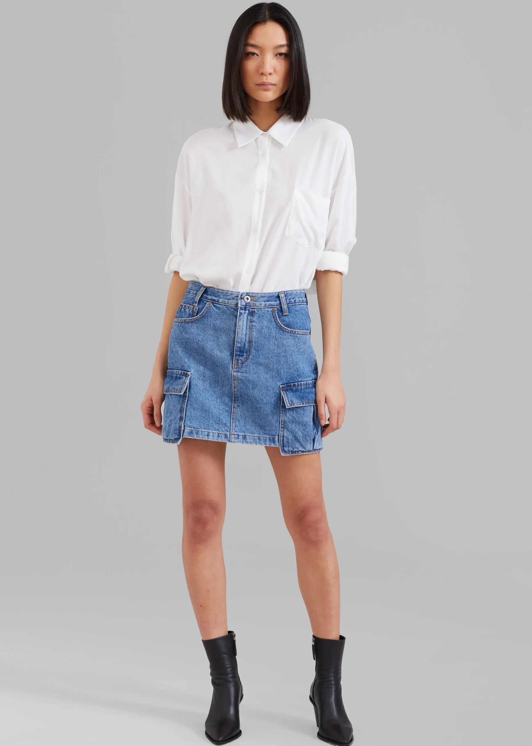 Taylor Denim Cargo Skirt