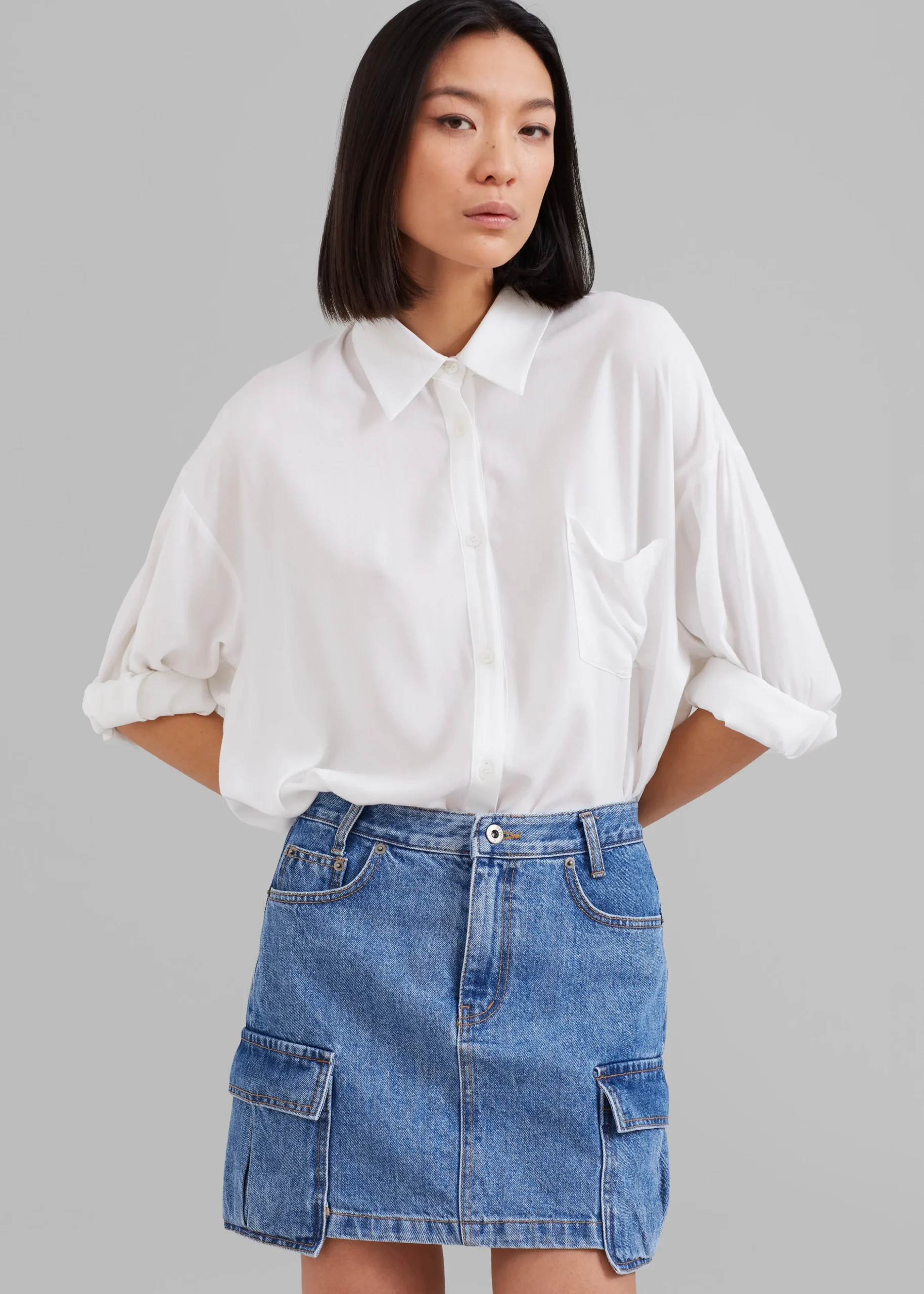 Taylor Denim Cargo Skirt