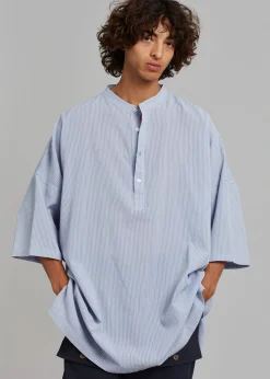 Teo Oversized Collarless Shirt