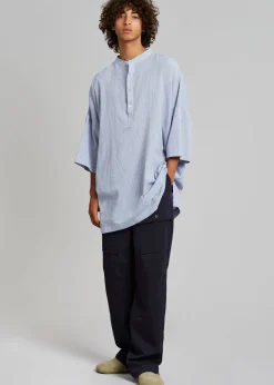 Teo Oversized Collarless Shirt