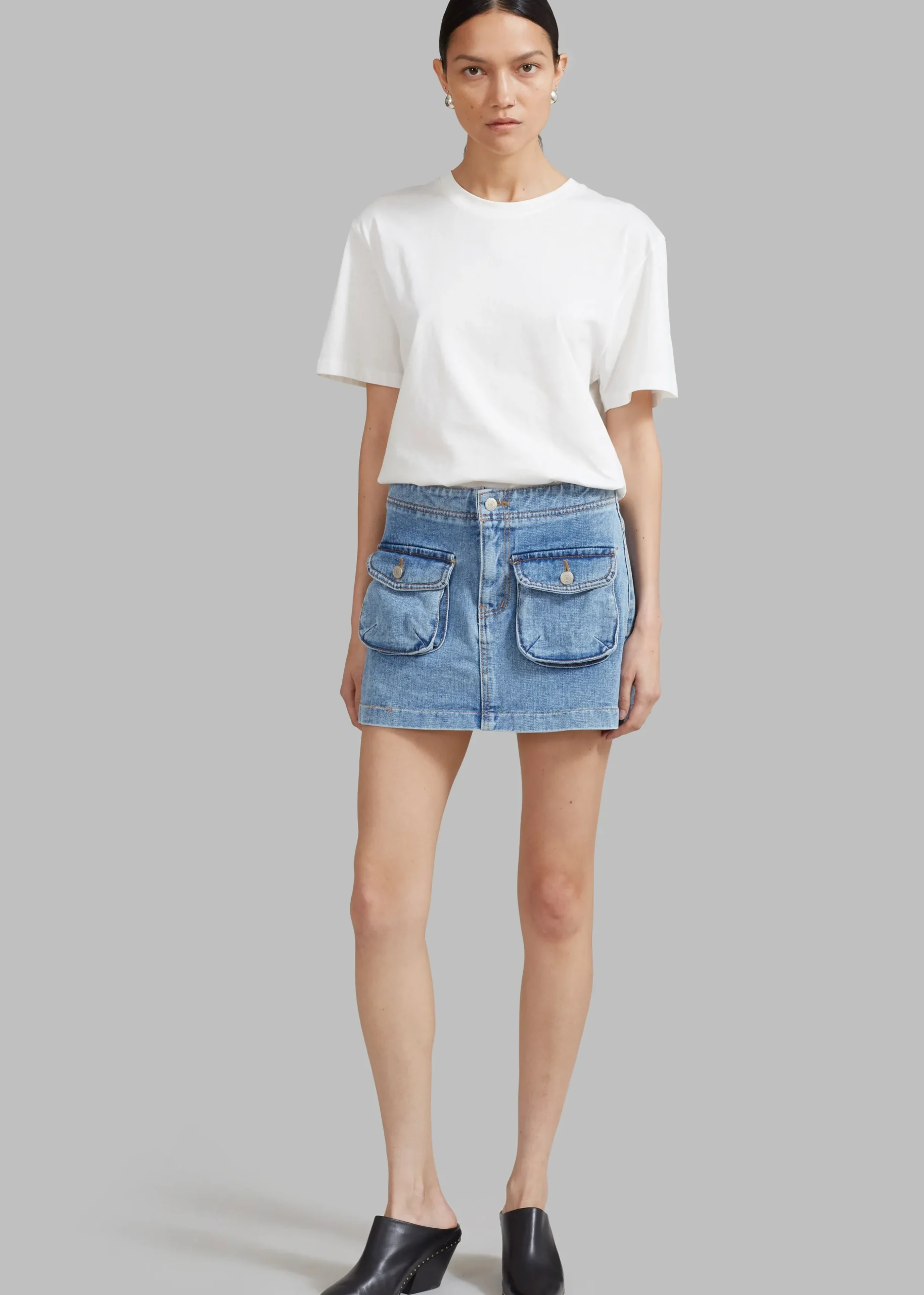 Thela Pocket Denim Skirt