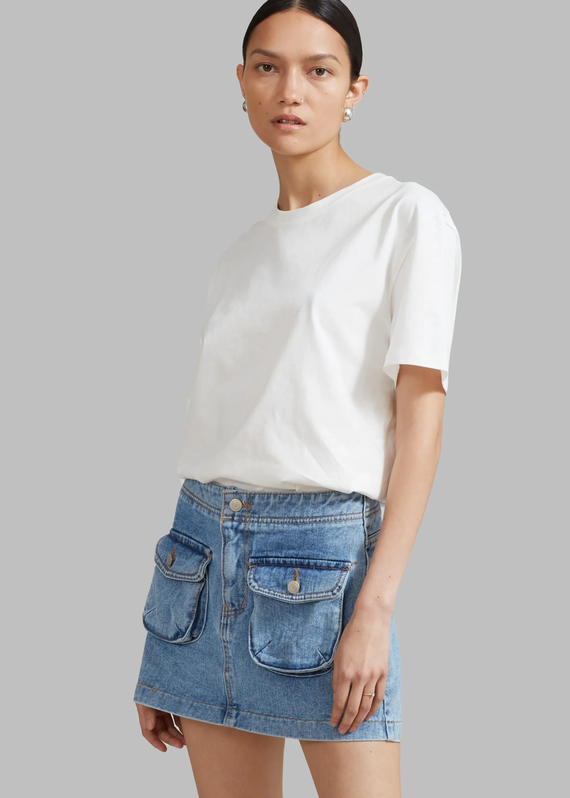 Thela Pocket Denim Skirt