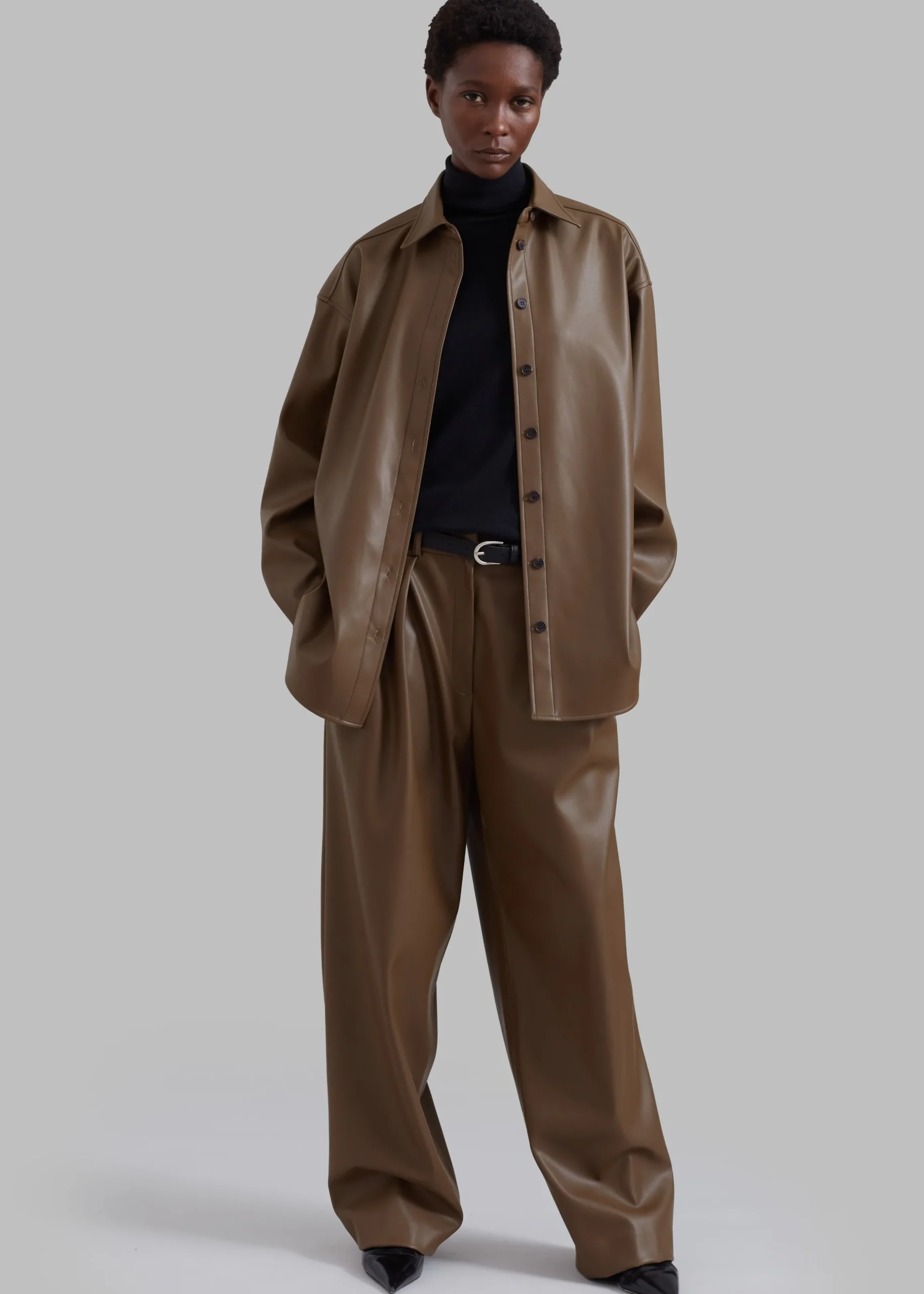 Tranton Faux Leather Shirt