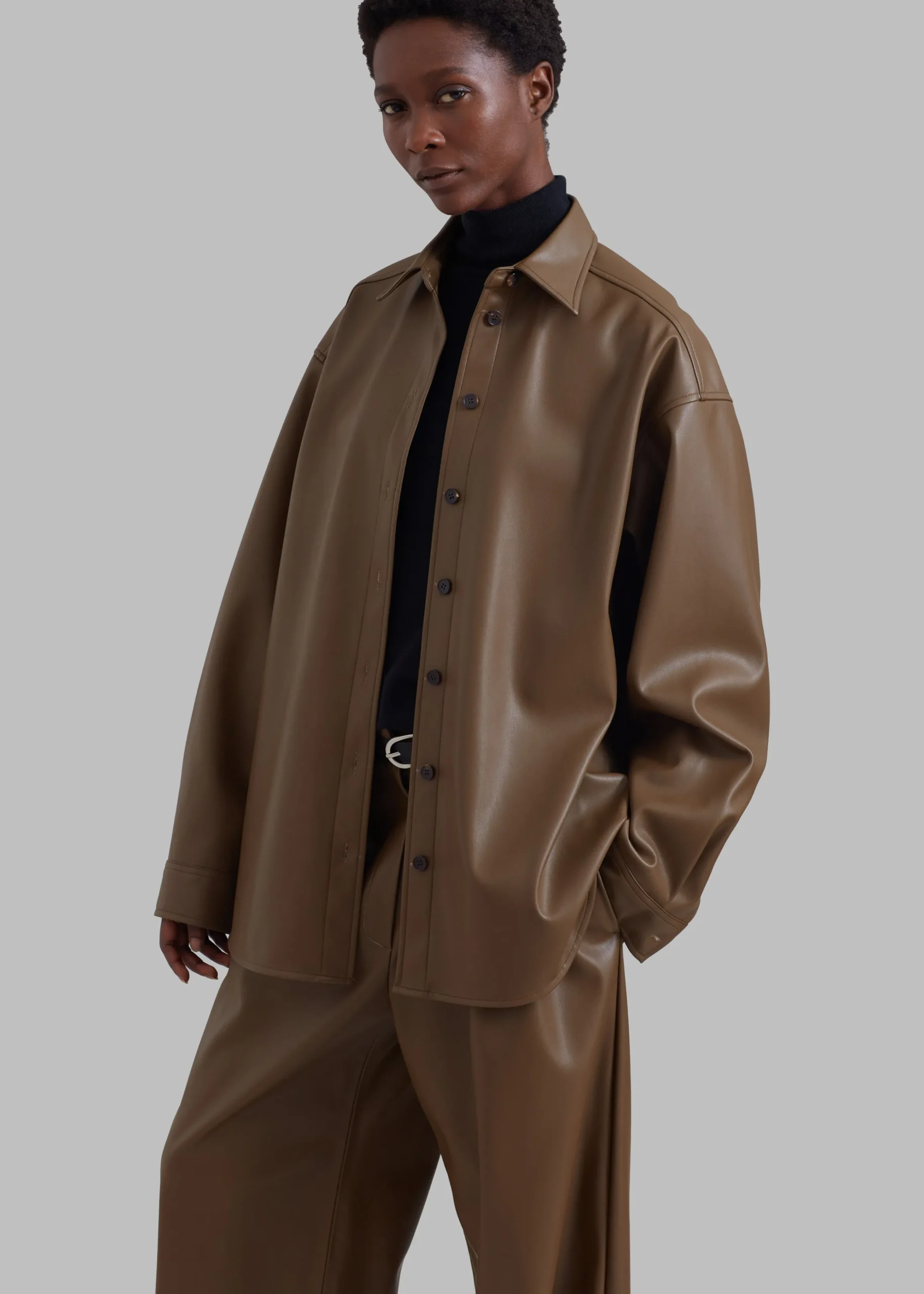 Tranton Faux Leather Shirt