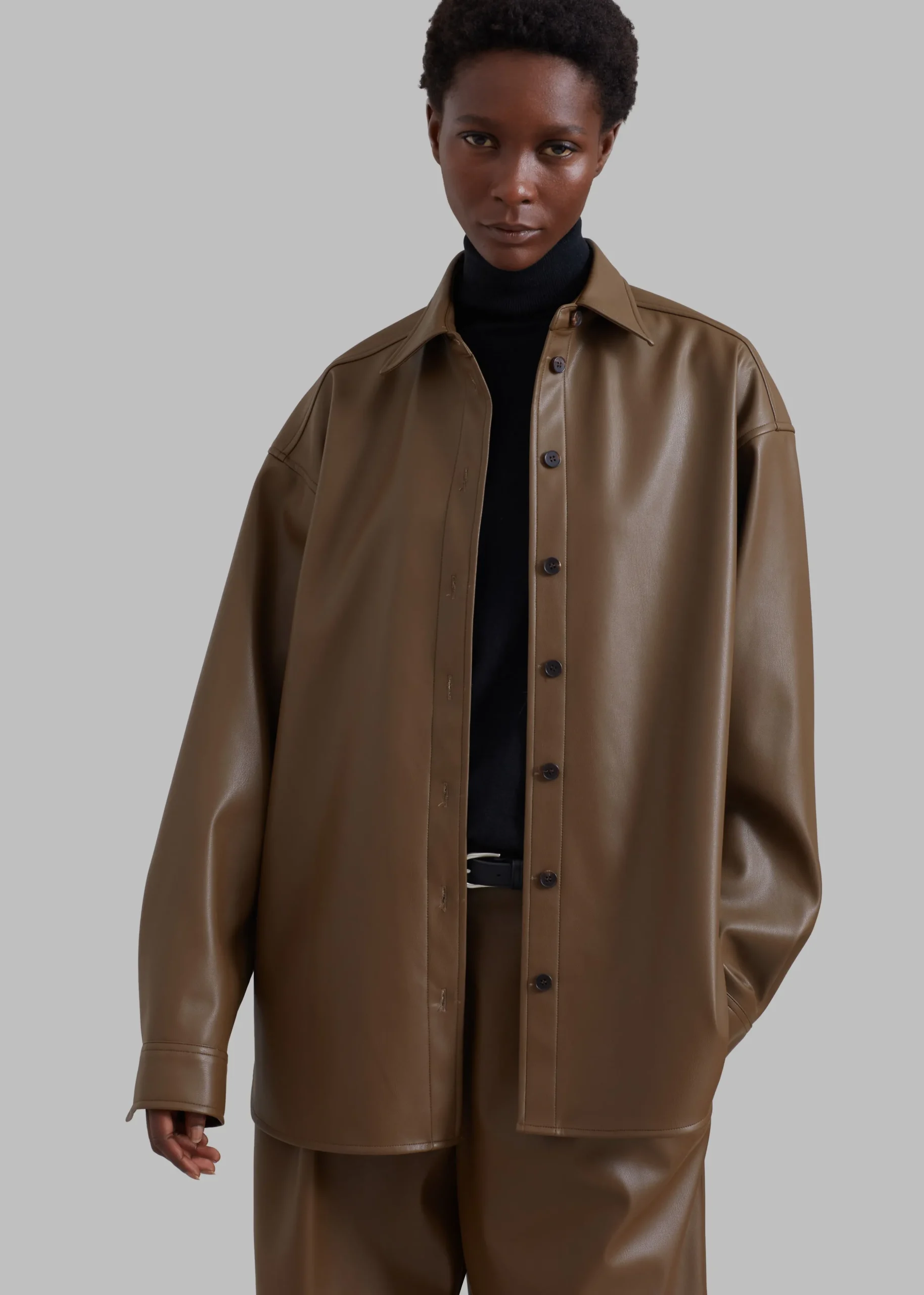 Tranton Faux Leather Shirt