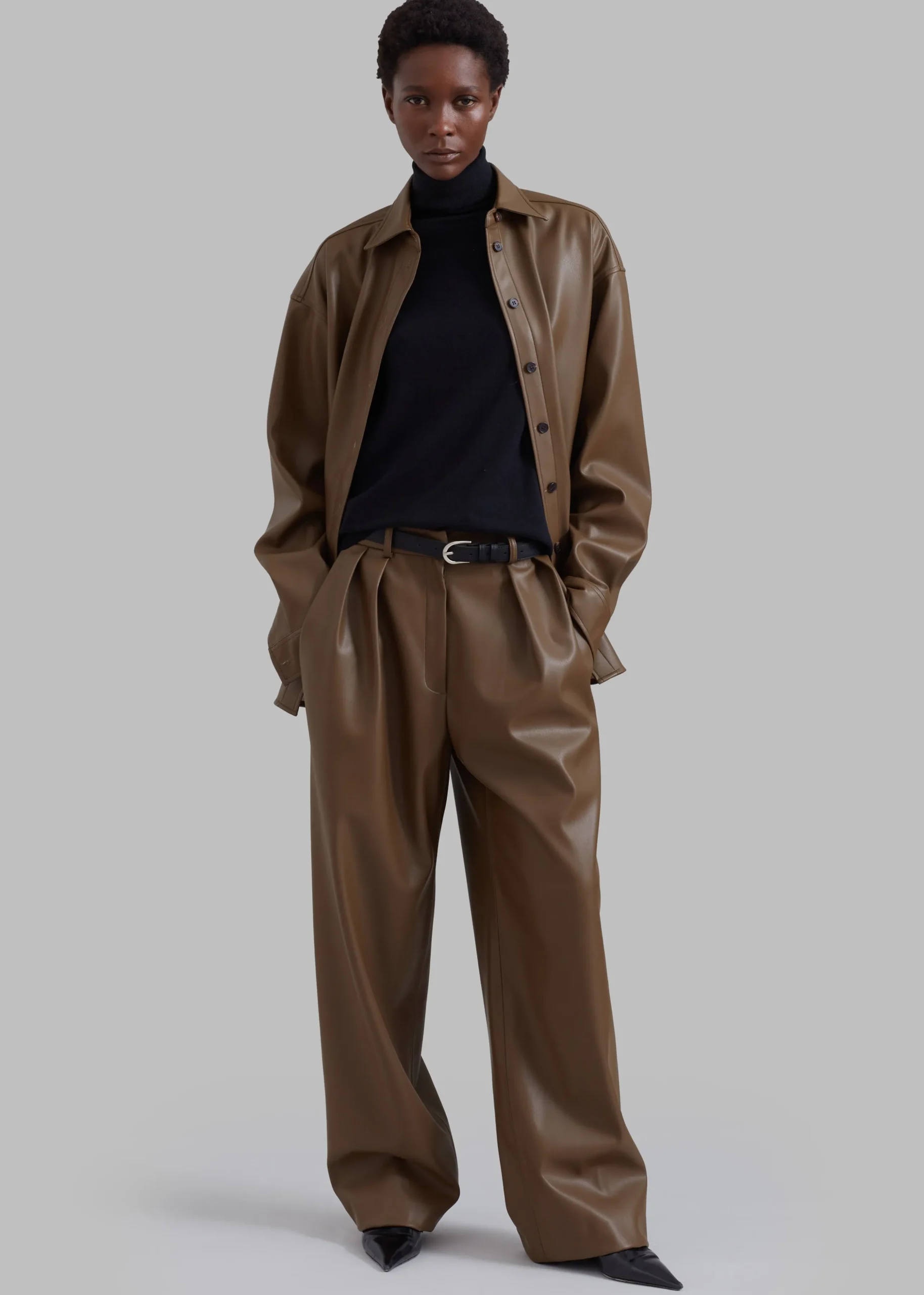 Tranton Faux Leather Shirt