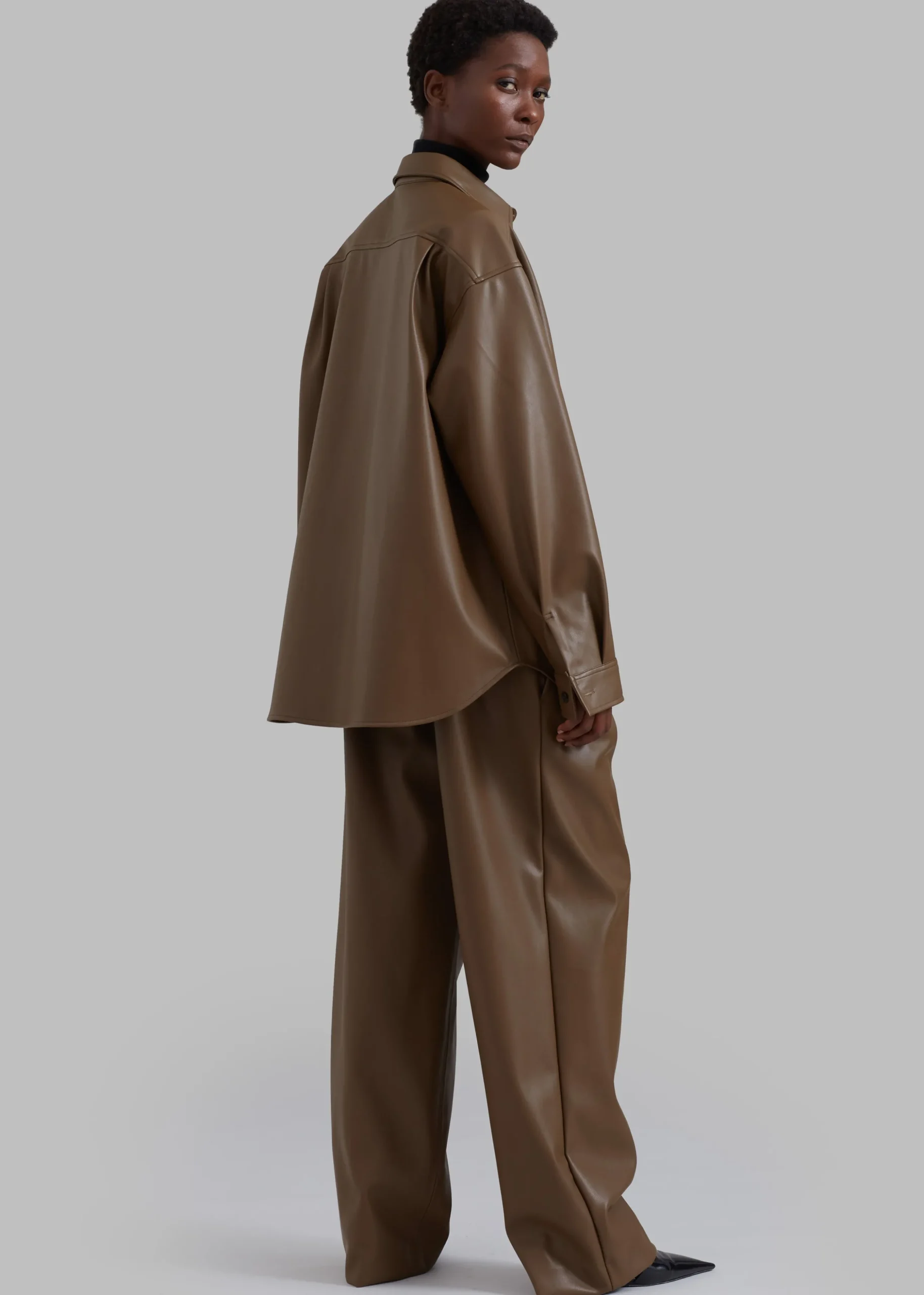 Tranton Faux Leather Shirt