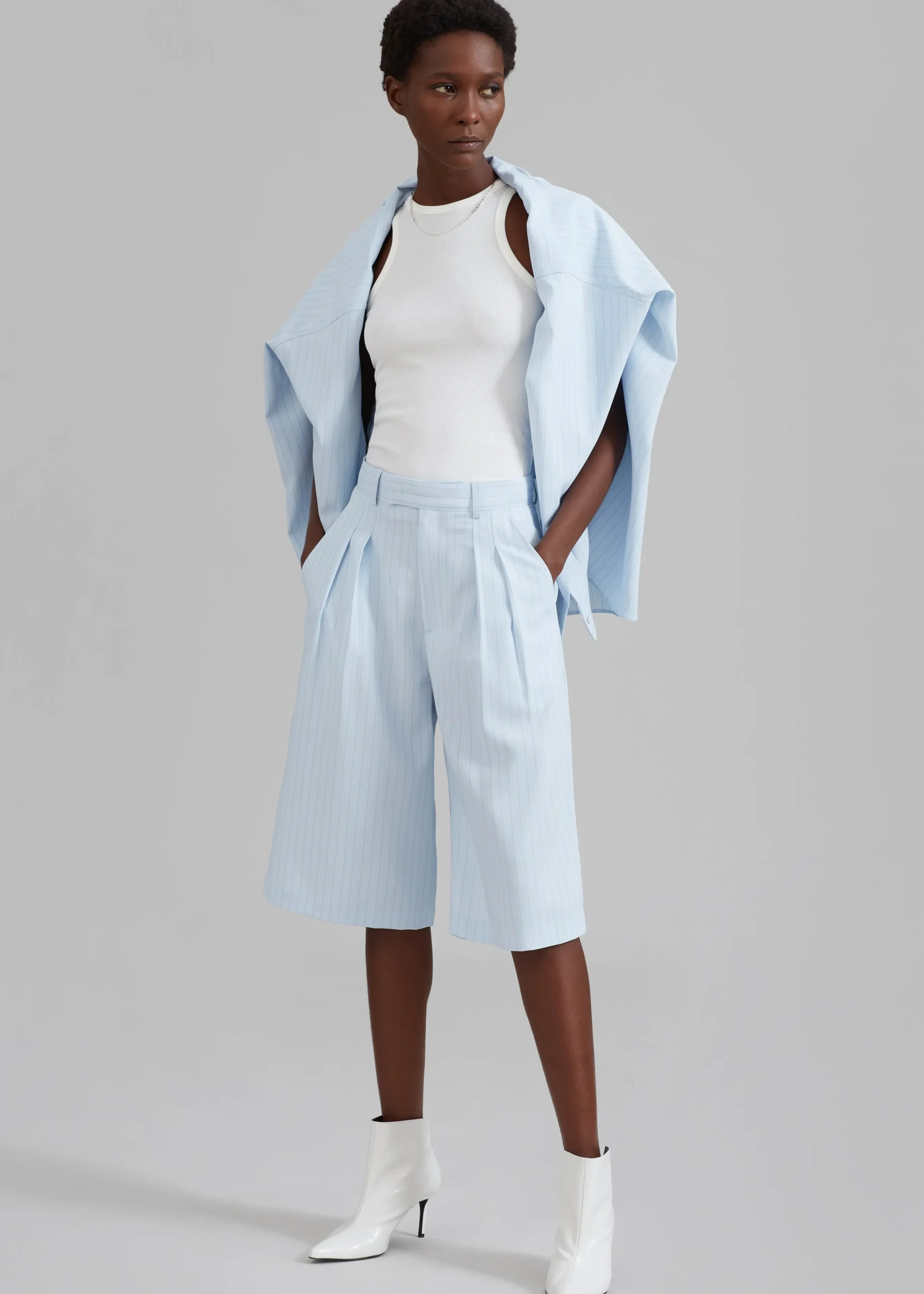 Vivian Fluid Pleated Bermuda Shorts
