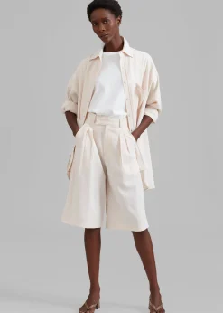 Vivian Fluid Pleated Bermuda Shorts