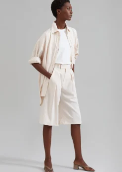Vivian Fluid Pleated Bermuda Shorts